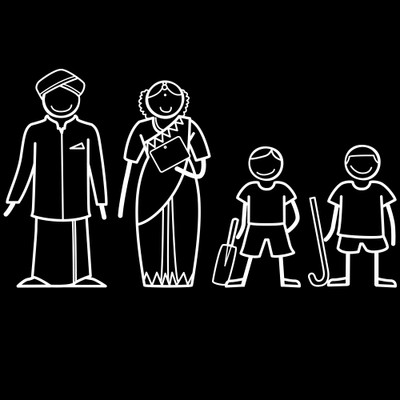 

The Indian Family Sticker Family Sticker for Windows, Bumper, Sides(White, Transparent)