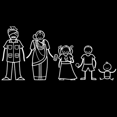 

The Indian Family Sticker Family Sticker for Windows, Bumper, Sides(White, Transparent)
