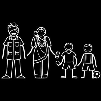 

The Indian Family Sticker Family Sticker for Windows, Bumper, Sides(White, Transparent)