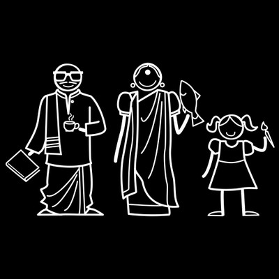

The Indian Family Sticker Family Sticker for Windows, Bumper, Sides(White, Transparent)