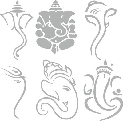 

God Ganesh Racing Sticker for Bumper, Hood, Windows(Silver)