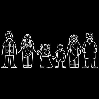 

The Indian Family Sticker Family Sticker for Windows, Bumper, Sides(White, Transparent)