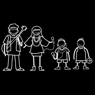 

The Indian Family Sticker Family Sticker for Windows, Bumper, Sides(White, Transparent)