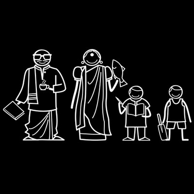 

The Indian Family Sticker Family Sticker for Windows, Bumper, Sides(White, Transparent)
