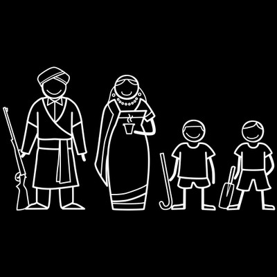 

The Indian Family Sticker Family Sticker for Windows, Bumper, Sides(White, Transparent)