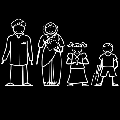

The Indian Family Sticker Family Sticker for Windows, Bumper, Sides(White, Transparent)