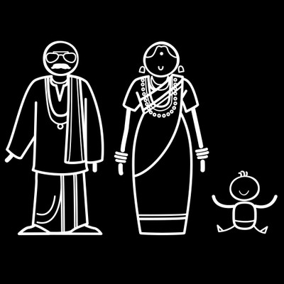 

The Indian Family Sticker Family Sticker for Windows, Bumper, Sides(White, Transparent)