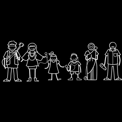 

The Indian Family Sticker Family Sticker for Windows, Bumper, Sides(White, Transparent)