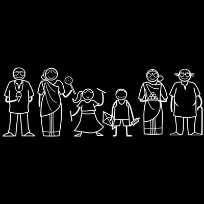 

The Indian Family Sticker Family Sticker for Windows, Bumper, Sides(White, Transparent)