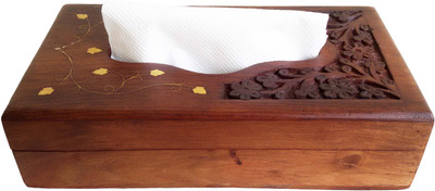 

The Woods Hut Hand Carved Wooden Tissue Box Vehicle Tissue Dispenser(Brown)