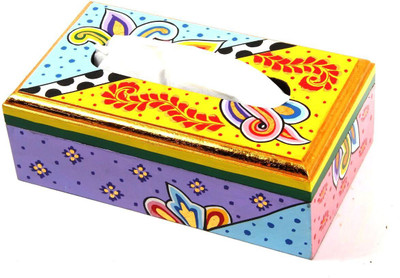 

Traje 1 Compartments Wood Tissue Box(Yellow, Purple, Multicolor)