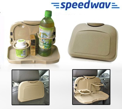 

Speedwav Foldable Travel Dining or Rack or Bottle -Beige Cup Holder Car Tray Table
