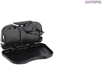 

Accessoreez Foldable Travel Dining or Rack or Bottle Black Cup Holder Car Tray Table