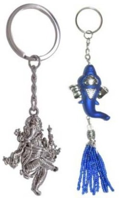 Rashi Traders Ganpati & Lord Hanging Key Chain(Silver)