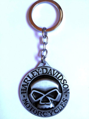 

Optimus traders Motor Harley-Davidson Cycles big Skull Logo Locking Key Chain(Silver)