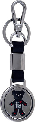 

Forty Creek I'm Love Holic Teddy Locking Key Chain(Silver, Black)