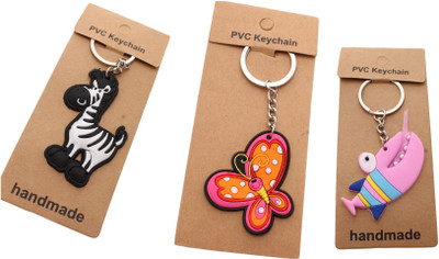

GeekGoodies Animal PVC Ring Key Chain(Multicolor)