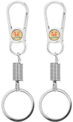 Rashi Traders 2 Honda Locking Locking Key Chain(Silver)