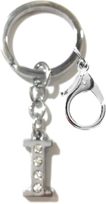 

Tech Fashion Alphabet I Hook High Quality Chrome Metal Finish with 4 Diamonds Fixed Locking Key Chain(Silver)