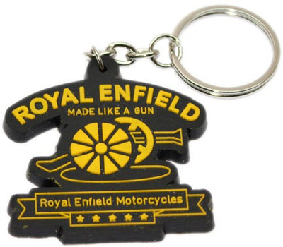 

24x7 Shop Royal Enfield Big Symbol Rubber Key Chain(Black, Yellow)