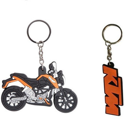 

Chainz Ktm Duke Bike Shaped And Logo Silicon Key Chain(Multicolor)