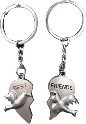 

U R God Best Friend Bird in Heart Key Chain(Silver)