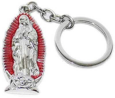 

Aura Imported Mother Mary Metal Locking Key Chain(Red, Silver)