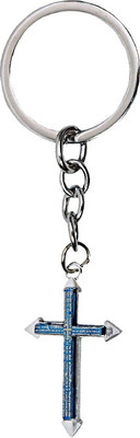 

U R God Jesus Cross Metal Key Chain(Blue)