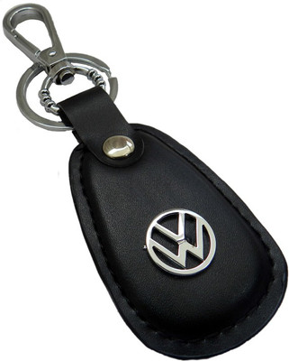 

Techpro with VW Volkswagen design BLACK LOCK and METAL OVAL RING WITH NYLON LINING Locking Key Chain(Multicolor)
