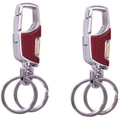 

Parrk Omuda Red Color Double Ring Locking Key Chain(Red)