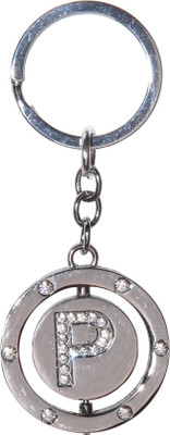 

Oyedeal Kycn598 Studded Revolving Letter P Key Chain(Silver)