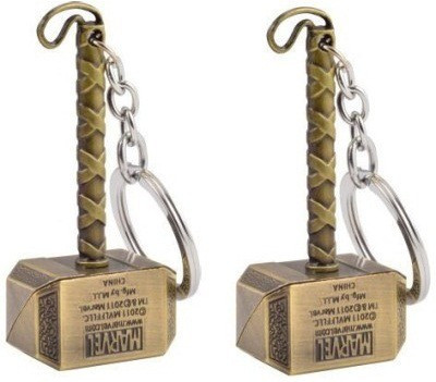 

Confident golden Hammer kcn612Superiar pack of 2 Key Chain(Gold)