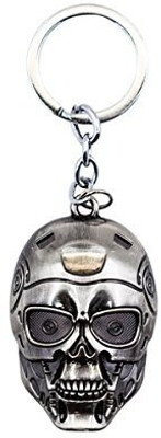 

Optimus traders New Terminator skull Face Metal Locking Key Chain(Silver)