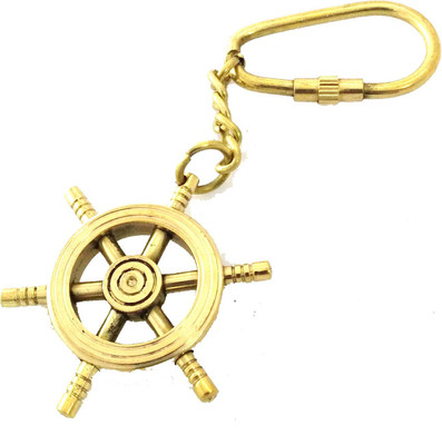 

Artshai Ship Wheel Locking Key Chain(Gold)