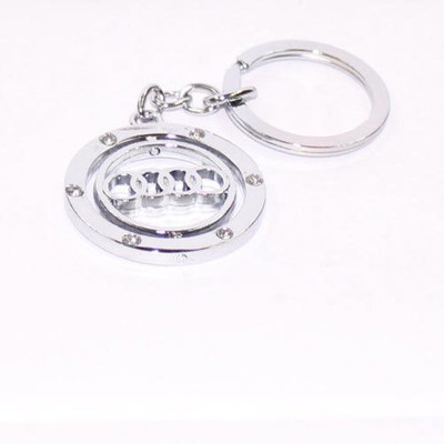 

Aura Imported Audi Revolving Full Metal Key Chain Key Chain(Silver)