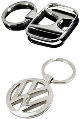 

Confident Metal Ulti Quality Hond And VolksWagener Logos Key Chain(Silver)