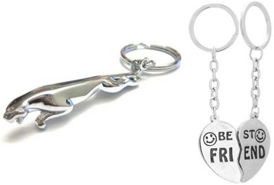 

Rashi Traders Jaguar + Heart Best Friend Key Chain(Silver)