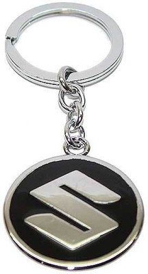 

24x7 Shop Maruti Suzuki Round Metal Key Chain(Silver, Black)