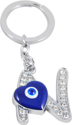 

Forty Creek Letter N With Heart Key Chain(Silver, Blue)