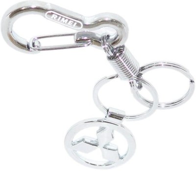 

Aura Imported Steel Spring Hook Double Ring Mitsubishi Locking Key Chain(Silver)