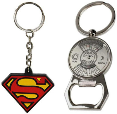

Confident Non Metal Supper Man And Metal 50 Years Calender Key Chain(Multicolor)
