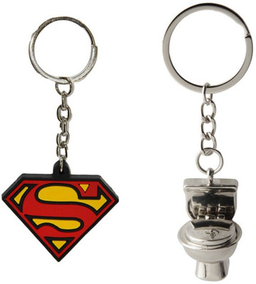 

Alexus Superman And Commode Key Chain(Silver)