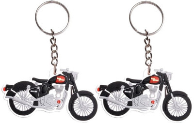 

Confident Set Of 2 Black ROYALENFIELD bike Key Chain(Multicolor)