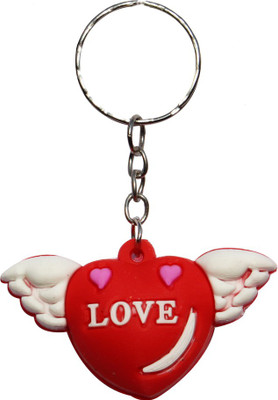 

Anishop Cute Small Heart wings Key Chain(Red, Silver)