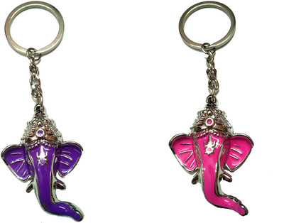 

City Choice Combo of Purple & Pink Ganesha Face Key Chain(Purple, Pink)