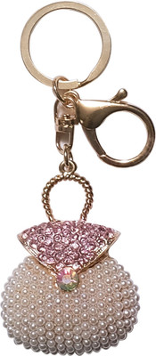 

Super Drool Stone and Pearl Embellished Purse Key Chain(Multicolor)
