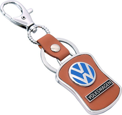 

U R God HQ Volkswagen Leather & Metal Car Logo Locking Key Chain(Brown)