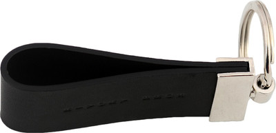 

Rivory Bros Smooth Belt Style Loop Leather Key Chain(Black, Silver)