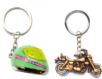 

City Choice Multicolor Helmet & Copper Bike Key Chain(Multicolor)