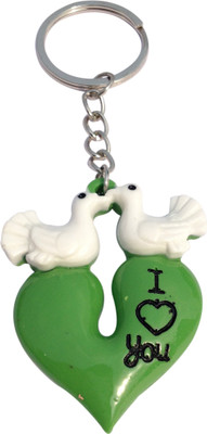 

CTW Kissing Love Biird Heart Couple Valentine Key Chain(Multicolor)